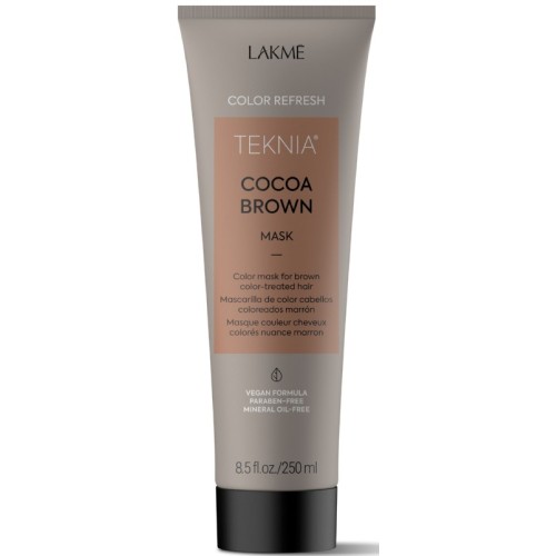 Teknia Cocoa Brown Mask Kaukė ruda spalva dažytiems plaukams, 250 ml 