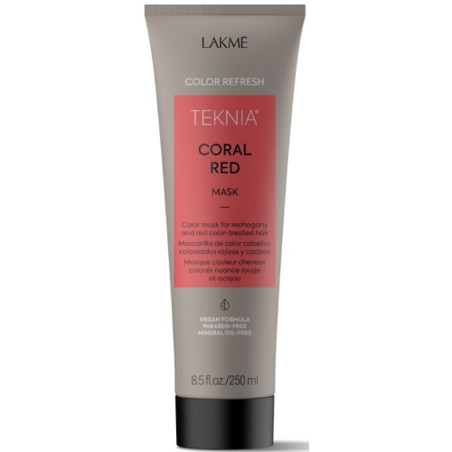 Teknia Coral Red Mask Kaukė raudona spalva dažytiems plaukams, 250ml