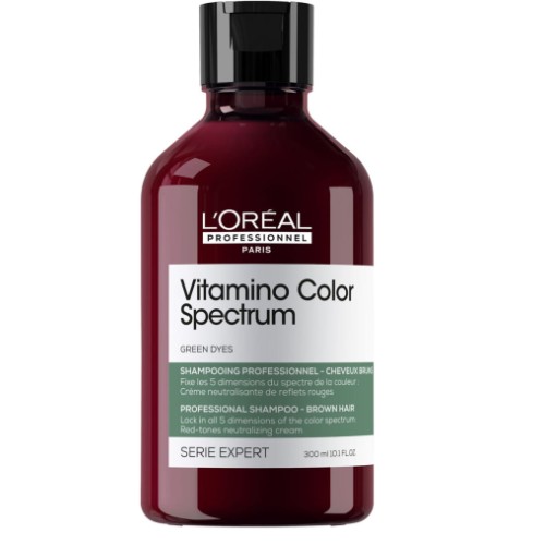 Vitamino Color Spectrum Green Shampoo Neutralizuojantis tamsiai rudų plaukų raudonus atspalvius šampūnas, 300ml
