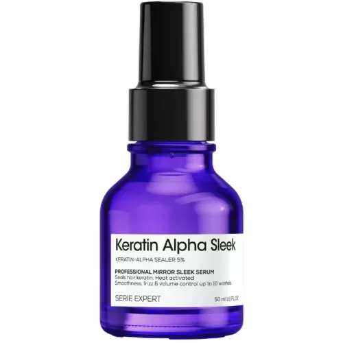 Keratin Alpha Sleek Mirror Sleek Serum Veidrodinio žvilgesio plaukų serumas, 50ml