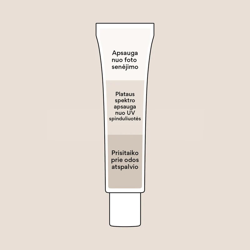 SPF30 Tinted Sunscreen Light Drėkinantis mineralinis kremas nuo saulės su atspalviu, 40ml