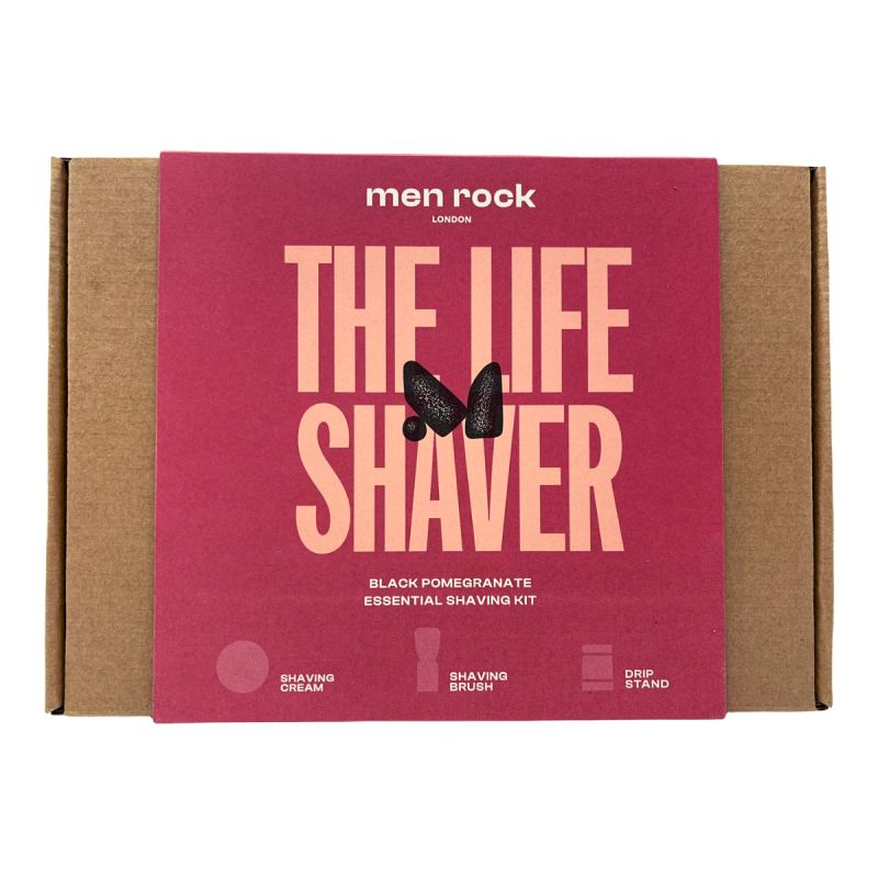 The Life Shaver Black Pomegranate Essential Shaving Kit Skutimosi priemonių rinkinys, 1vnt