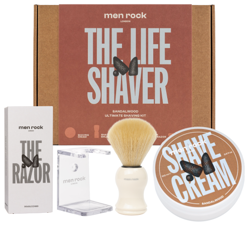 Ultimate Shaving Gift Set Sandalwood Skutimosi rinkinys su dviašmeniu skustuvu, 1vnt