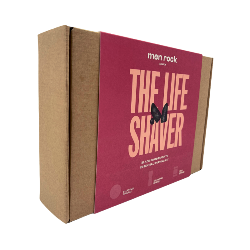 The Life Shaver Black Pomegranate Essential Shaving Kit Skutimosi priemonių rinkinys, 1vnt