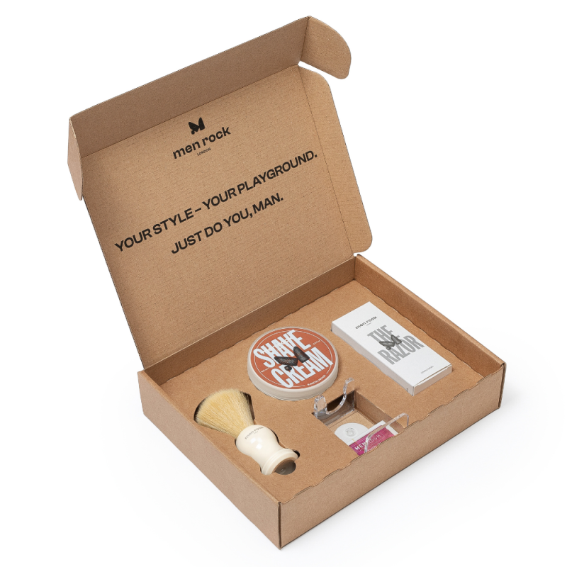 Ultimate Shaving Gift Set Sandalwood Skutimosi rinkinys su dviašmeniu skustuvu, 1vnt