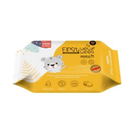 K-MOM First Wet Wipes Bear Organiškos drėgnos servetėlės, 100vnt 