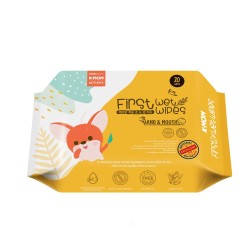 K-MOM First Wet Wipes Hand & Mouth Rankų ir burnos drėgnos servetėlės, 20vnt 