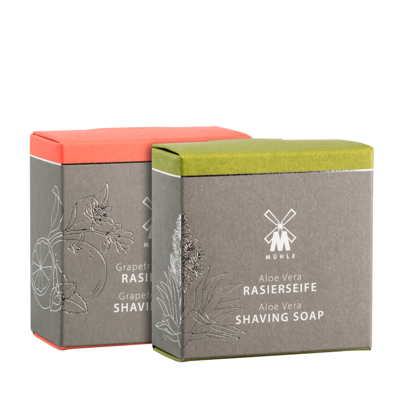 Shaving Soap Duo Aloe Vera & Grapefruit Skutimosi muilų rinkinys, 2x65g