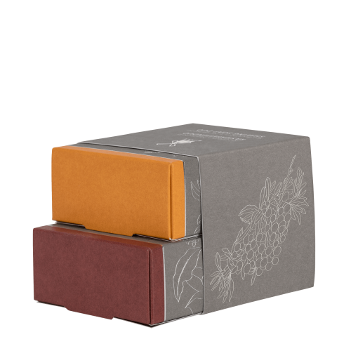 Shaving Soap Duo Sea Buckthorn & Sandalwood Skutimosi muilų rinkinys, 2x65g
