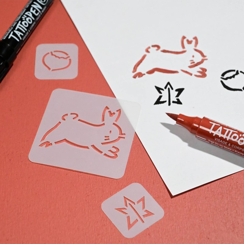 TATTOOPEN Duo Set The Rabbit by Ami Imaginaire Nuplaunamų flomasterių piešti ant odos rinkinys, 2x2,5g