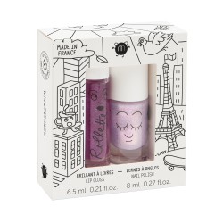 LOVELY CITY Rollette Nail Polish Duo Set Nagų lako ir lūpų blizgio rinkinys, 1vnt 