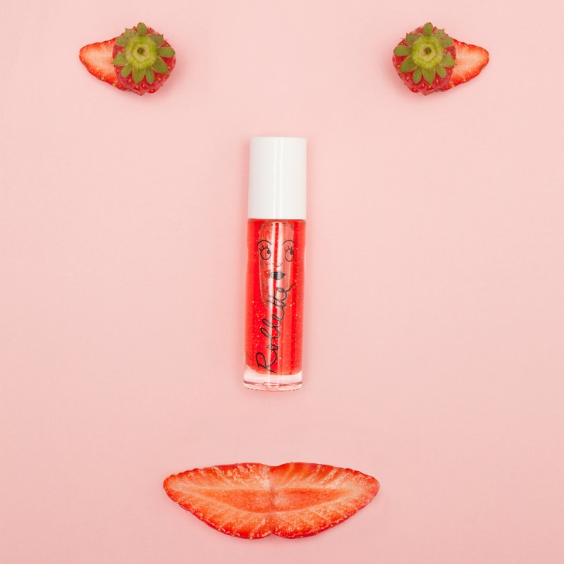 STRAWBERRY Rollette Lip Gloss Braškių skonio lūpų blizgesys, 6.5ml