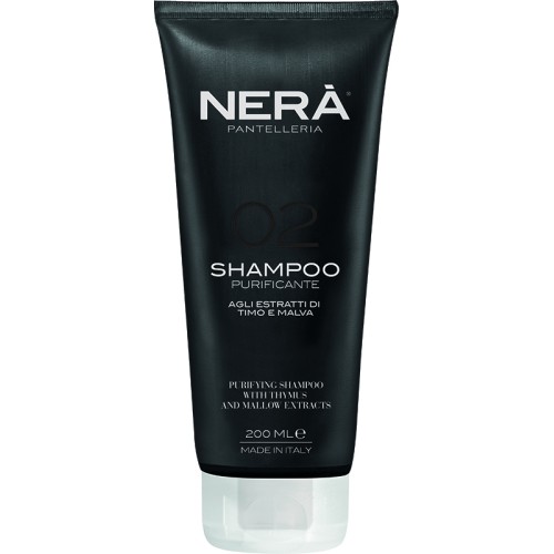 02 Purifying Shampoo With Thymus & Mallow Extracts Valomasis šampūnas riebiai galvos odai, 200ml