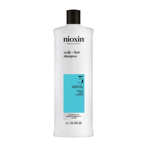 SYSTEM 3 Scalp & Hair Shampoo Šampūnas pažeistiems, silpnai retėjantiems plaukams, 1000ml