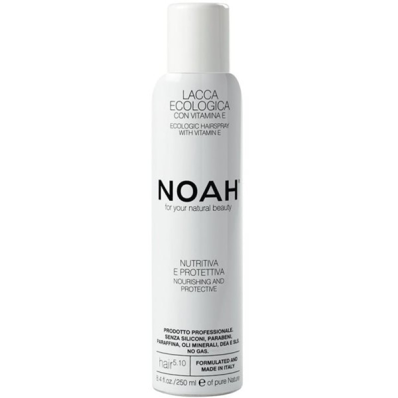 5.10. Ecological Hairspray With Vitamin E Maitinantis plaukų lakas su argano aliejumi ir vitaminu E, 250 ml 