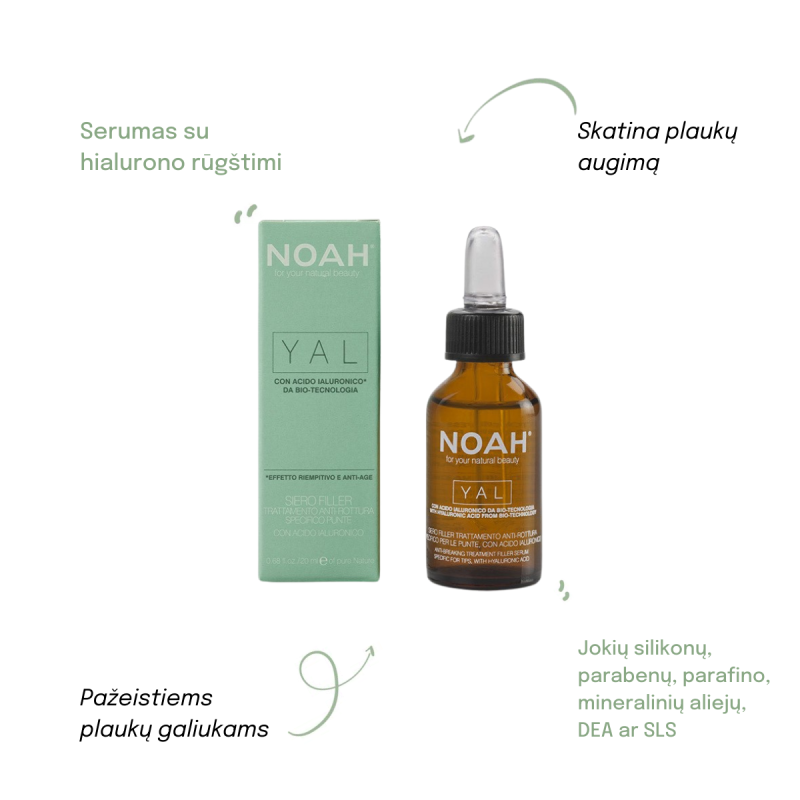 YAL Anti-Breaking Filler Serum Plaukų serumas su hialuronu, 20 ml