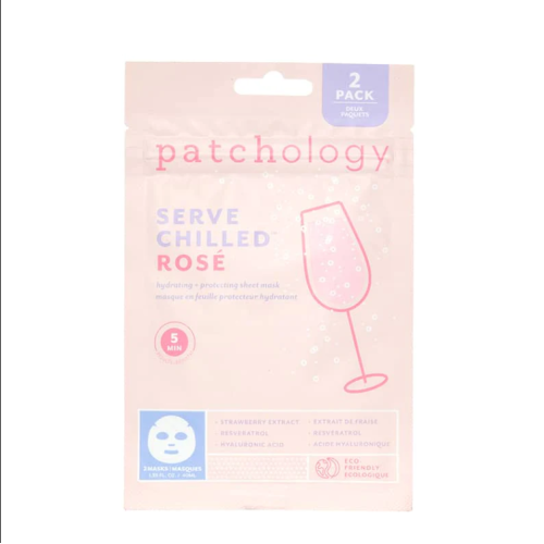 Serve Chilled™ Rosé Sheet Mask Odą sauganti veido kaukė, 2vnt