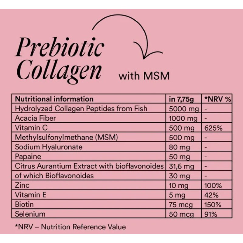 Collagen Maisto papildas su prebiotikais, 155g
