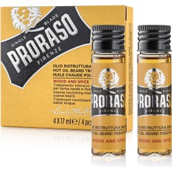 Wood & Spice Hot Oil Beard Treatment Karštas aliejus barzdos priežiūrai, 4x17 ml 
