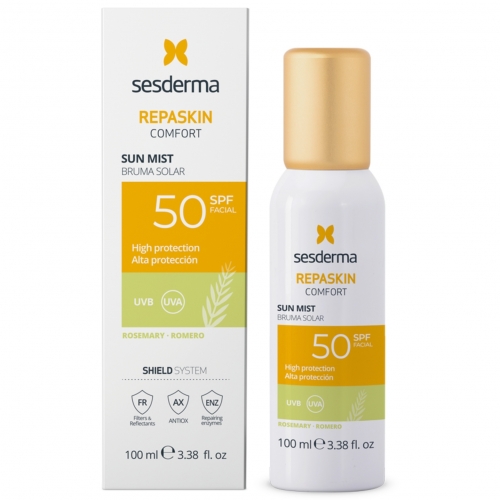 Repaskin Comfort Sun Mist SPF50 Rozmarinų aromato veido dulksna su apsauga nuo saulės, 100ml