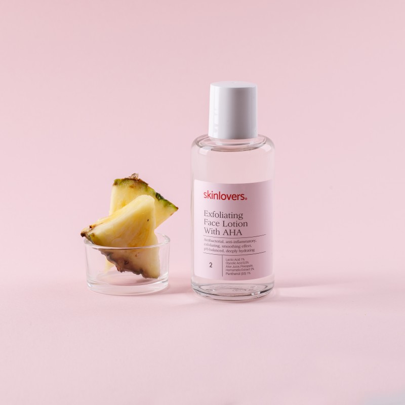Exfoliating Face Lotion With AHA Eksfolijuojantis veido losjonas su AHA rūgštimis, 100ml