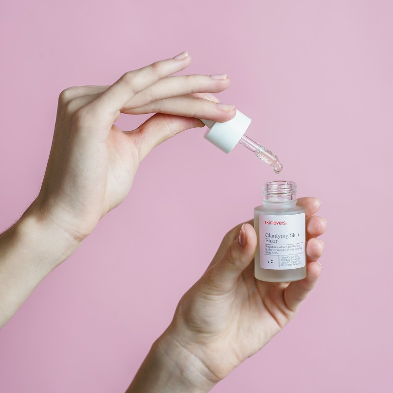 Clarifying Skin Elixir Švarios odos serumas inkštirų ir bėrimų mažinimui, 15ml