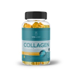 Collagen Tropical Vitaminai guminukai su kolagenu, vitaminu C, biotinu ir cinku, tropinių vaisių skonio, 60 vnt. 