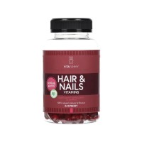 Hair & Nails Vitamins Multivitaminai su biotinų plaukams ir nagams, aviečių skonio, 60 vnt 