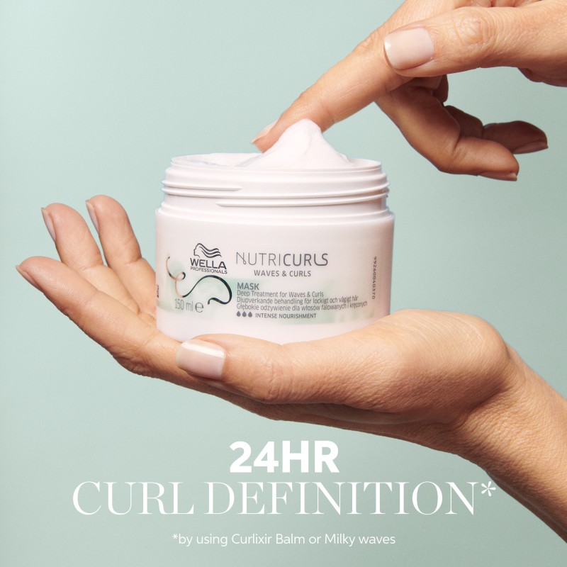 NUTRICURLS Waves & Curls Mask Maitinamoji kaukė garbanotiems ir banguotiems plaukams, 500ml