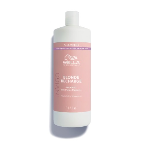 INVIGO Blonde Recharge Purple Shampoo Geltoną atspalvį neutralizuojantis šampūnas, 1000ml