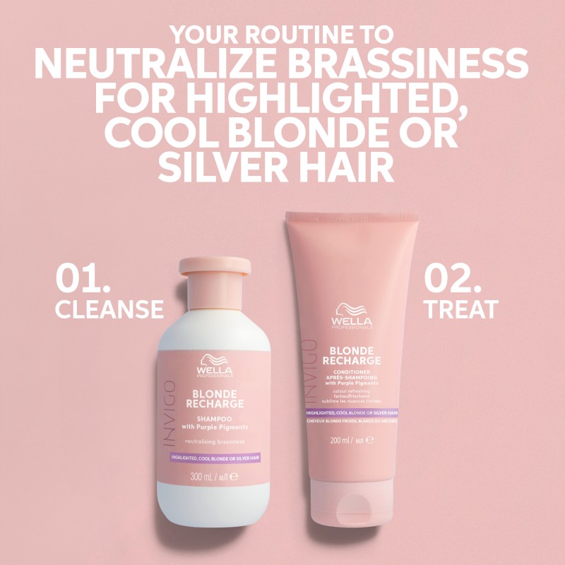 INVIGO Blonde Recharge Purple Shampoo Geltoną atspalvį neutralizuojantis šampūnas, 500ml