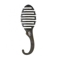 Retail Shower Detangler Black Glitter Plaukų šepetys šlapiems plaukams, 1vnt 