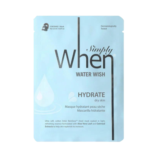 Simply Water Wish Drėkinanti itin minkštos medvilnės veido kaukė, 1vnt