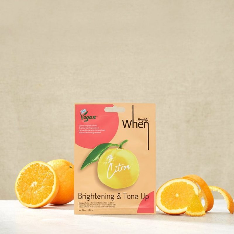 Simply Citron Brightening & Tone Up Veganiška skaistinamoji veido kaukė, 1vnt